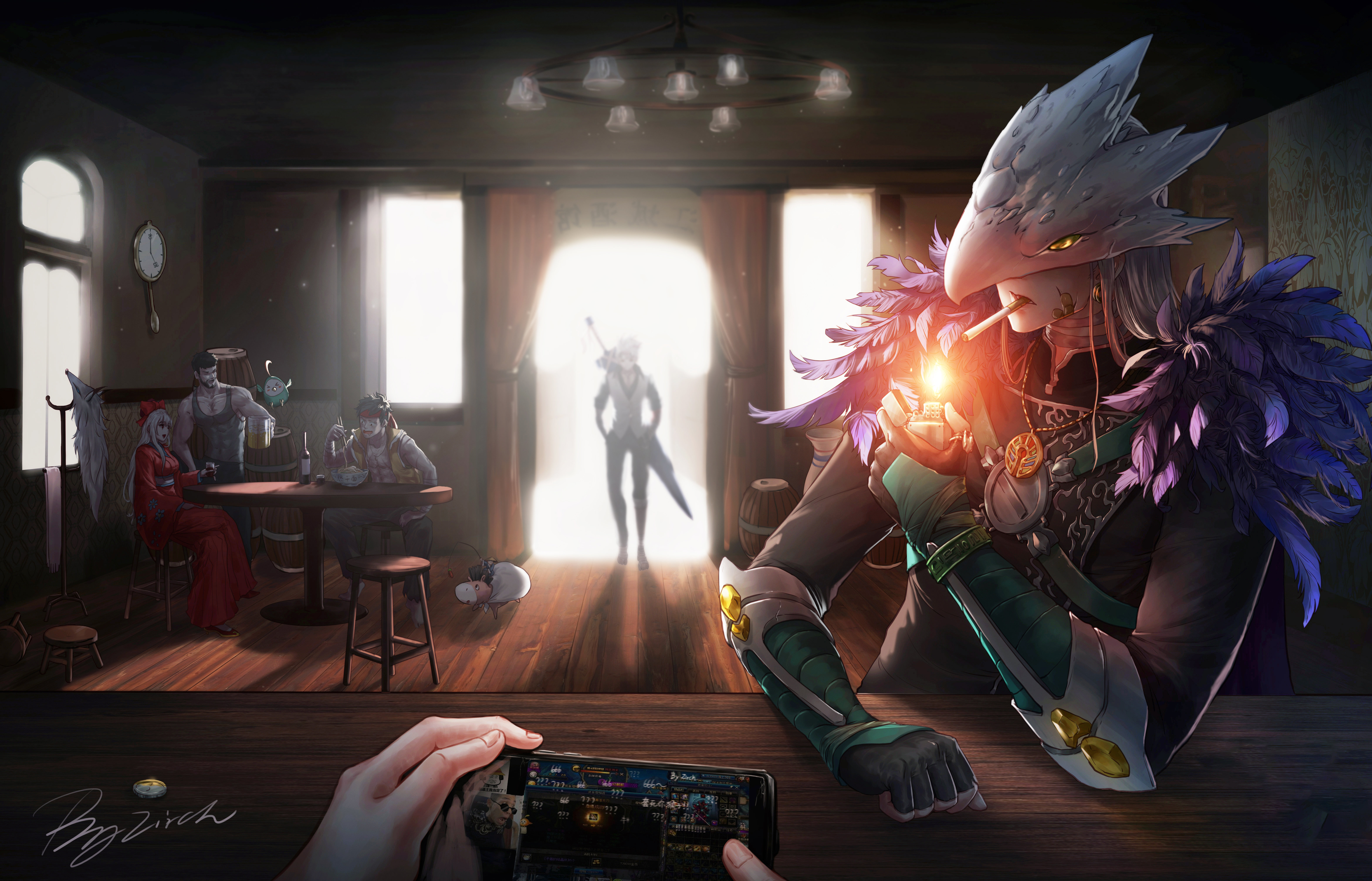 dnf共创小插画初遇怎么说呢鸟人是我曾经的梦