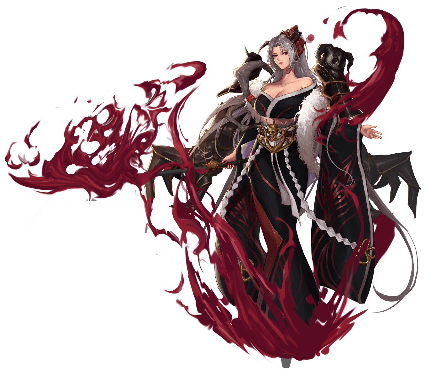 画的乃琳刃影还有自己设计的女鬼剑和服时装