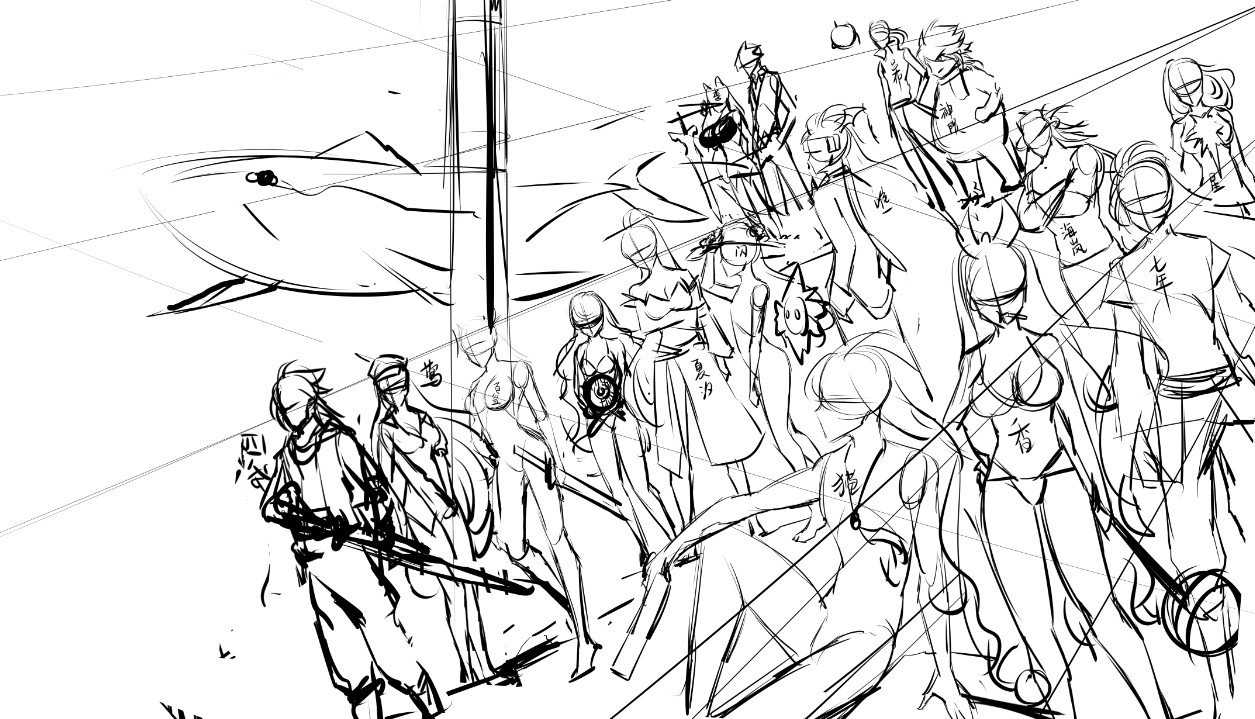 DNF，跨3ATLZ公会部分玩家小插画步骤分享，we are party！4