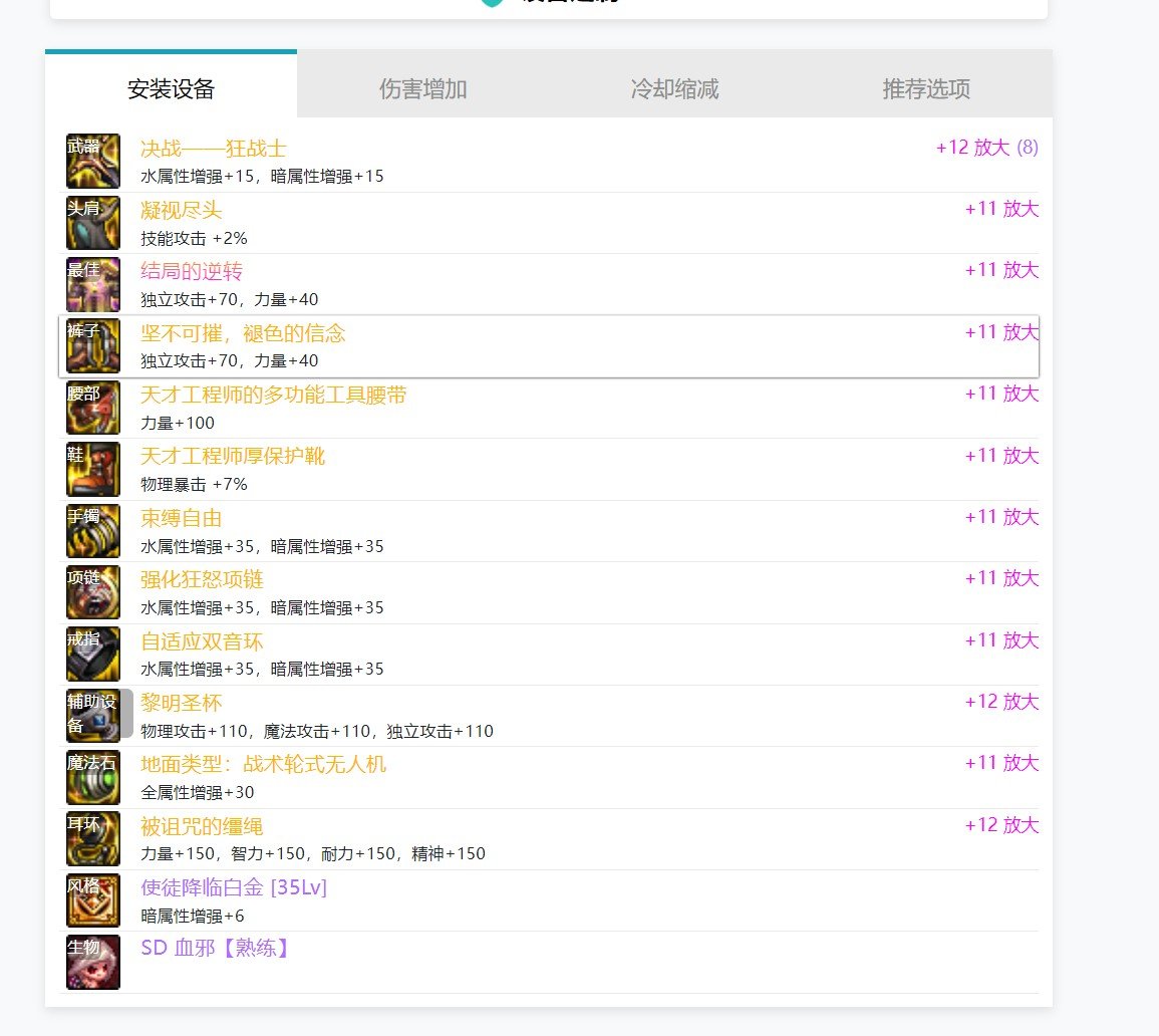 韩服110前三红眼装备搭配参考2