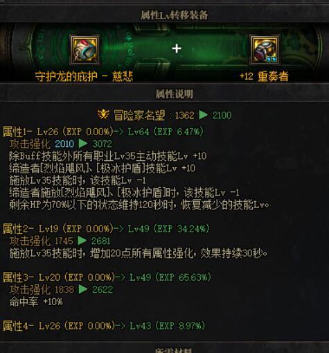 装备转移的名望是怎么变化的？4