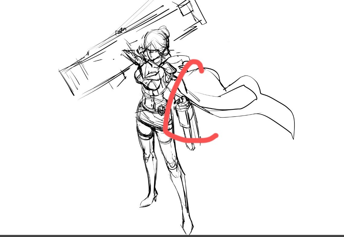 天界女将，女枪炮海军套装小插画步骤分享。4