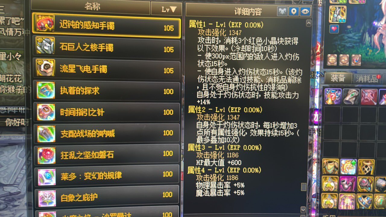 新改版的迟钝感知手镯似乎是最强直伤？2