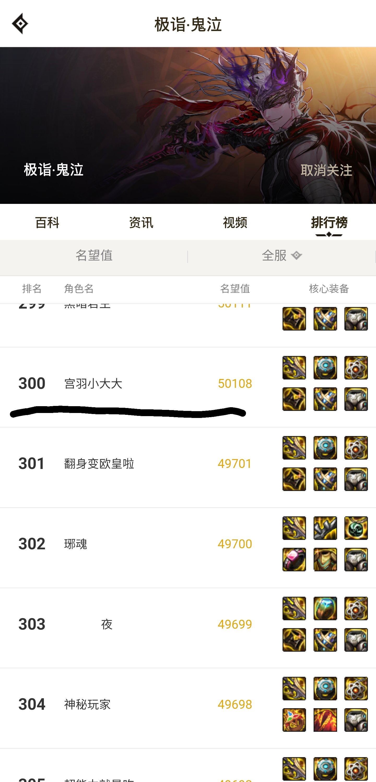 鬼泣TOP500名望出现问题1