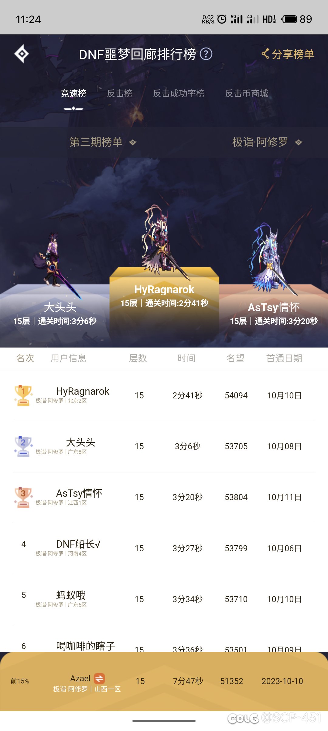 回廊竞速前15%不能领前16%-50%的东西？1