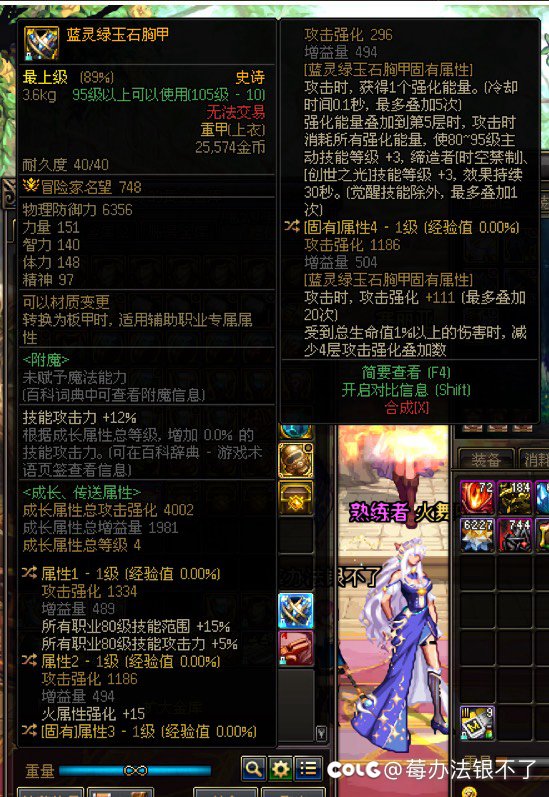 蓝灵上衣选80级5技工还是等级+31