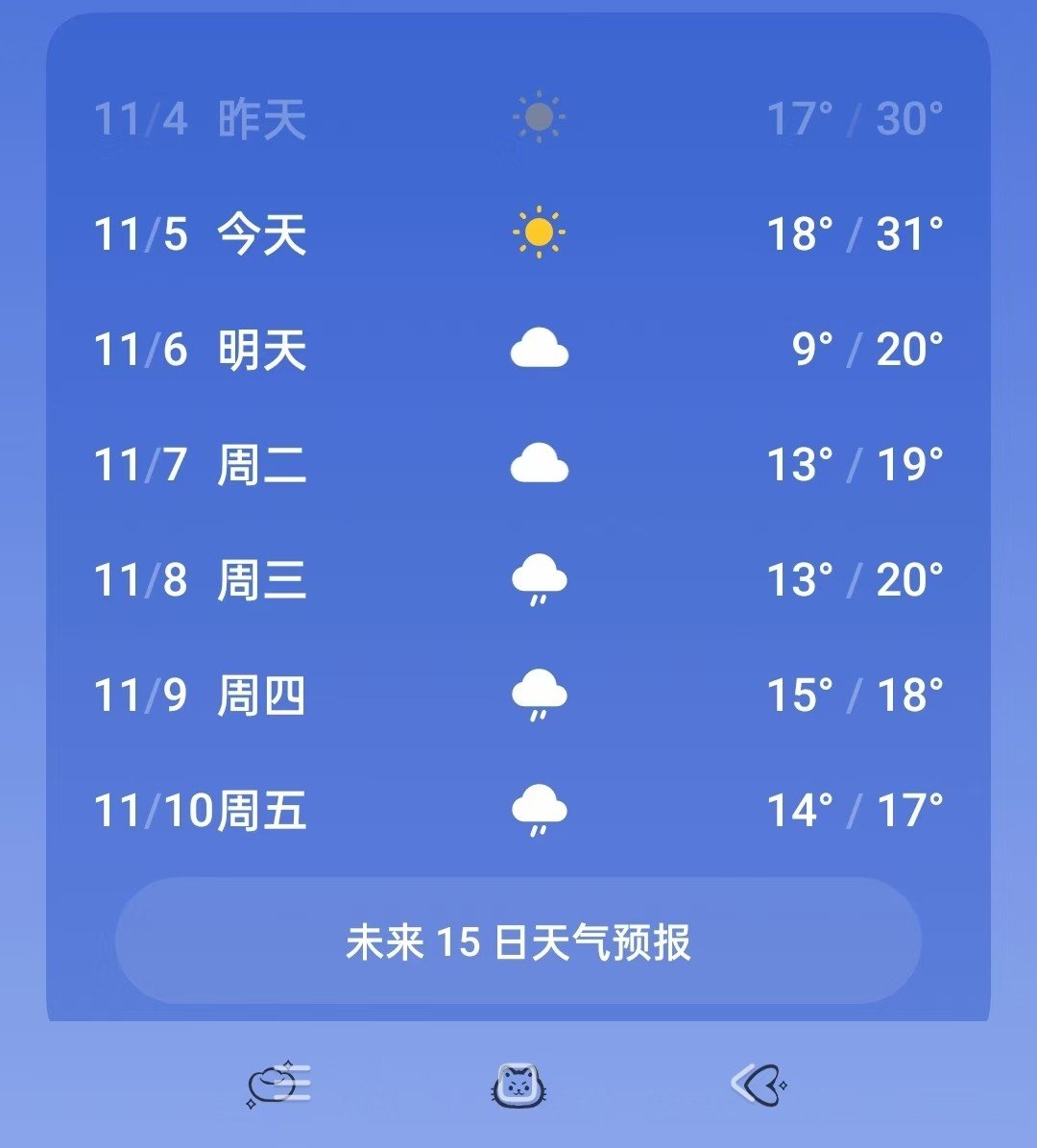 老天是懂双休的1