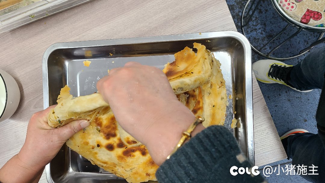 吃饭吃饭，老式虾皮千层饼羊肉鸡丁3