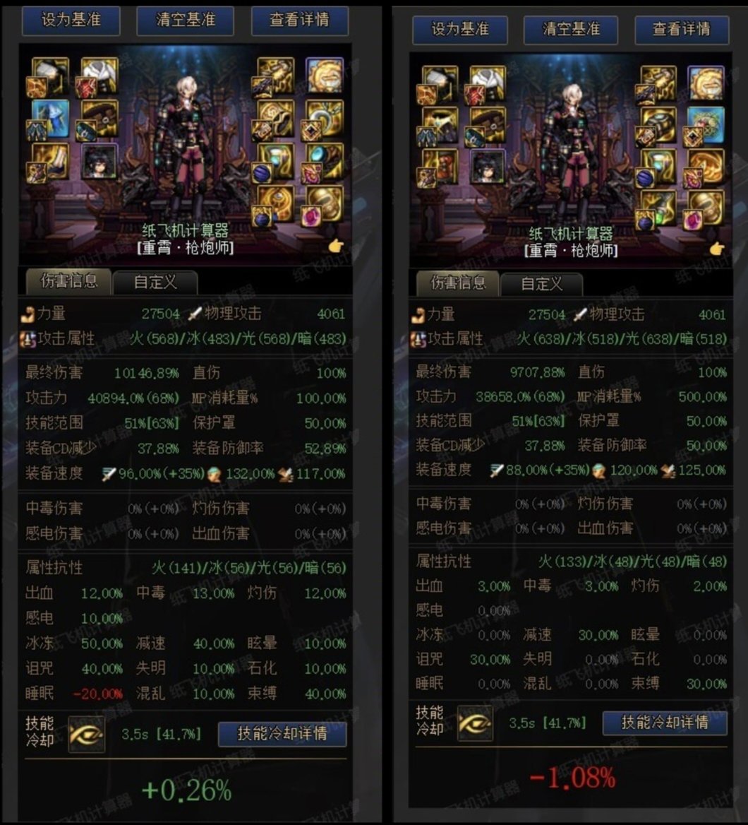 改版后这装备平衡做得有点好啊，差距5%内（主流直伤）3