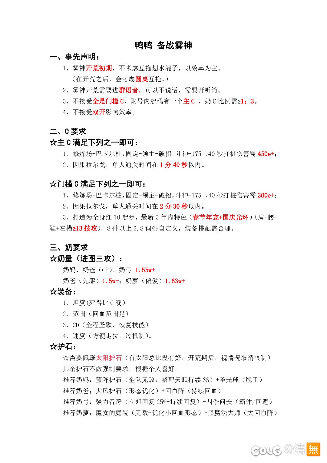 跨四 鸭鸭小团体 备战雾神1