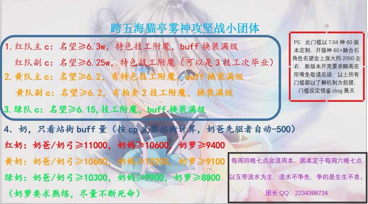 跨五小团体招人备战雾神1