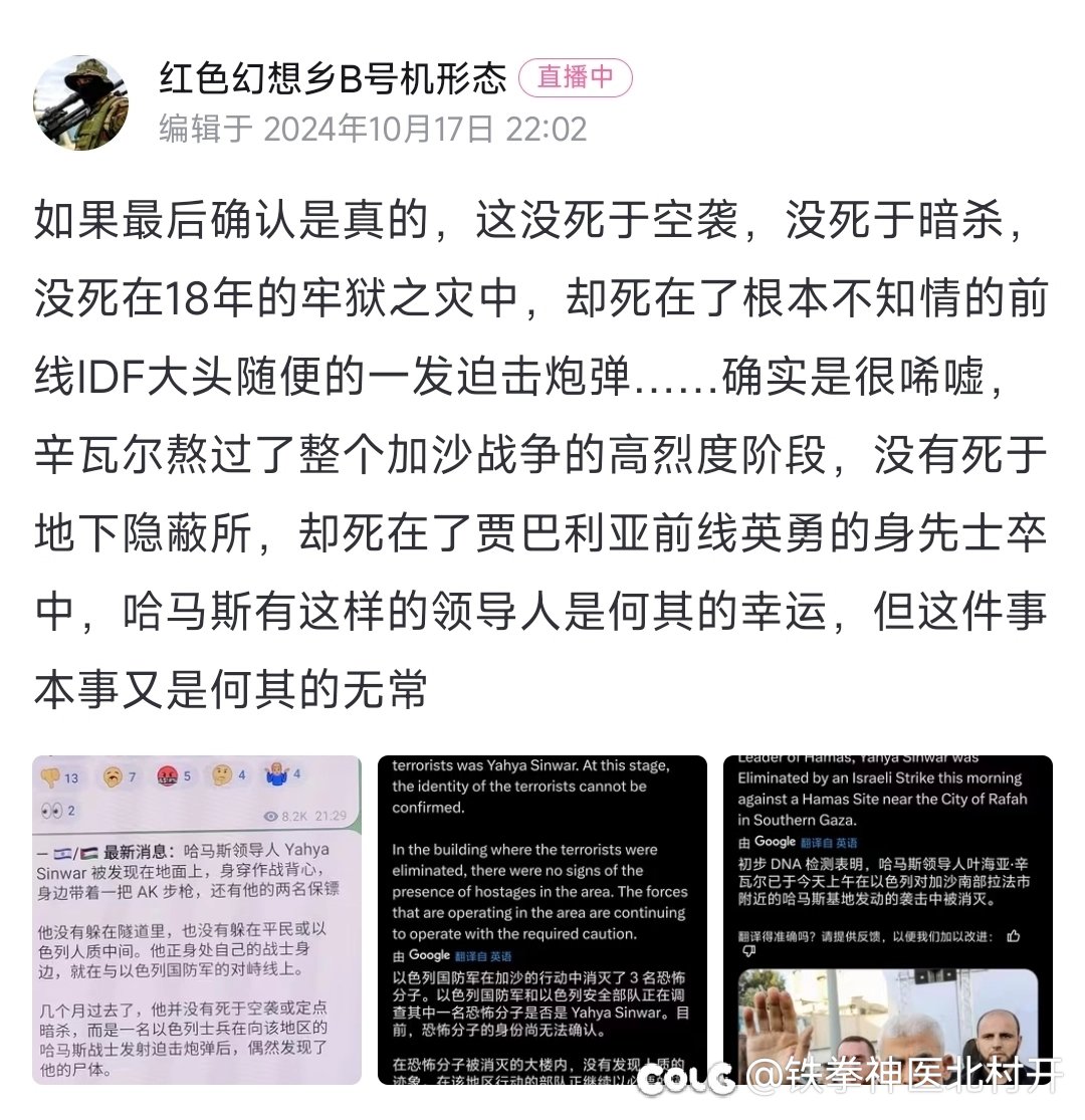 辛瓦尔也倒在了黎明前1