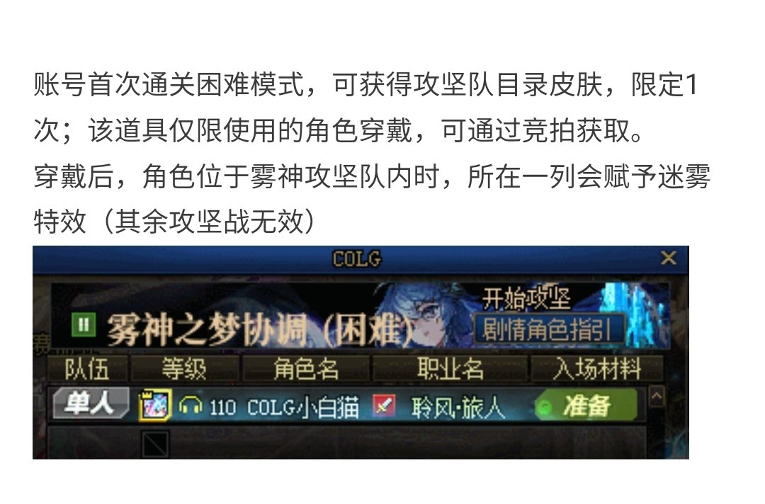 没错，雾神困难攻坚队名望显示继续阉割1
