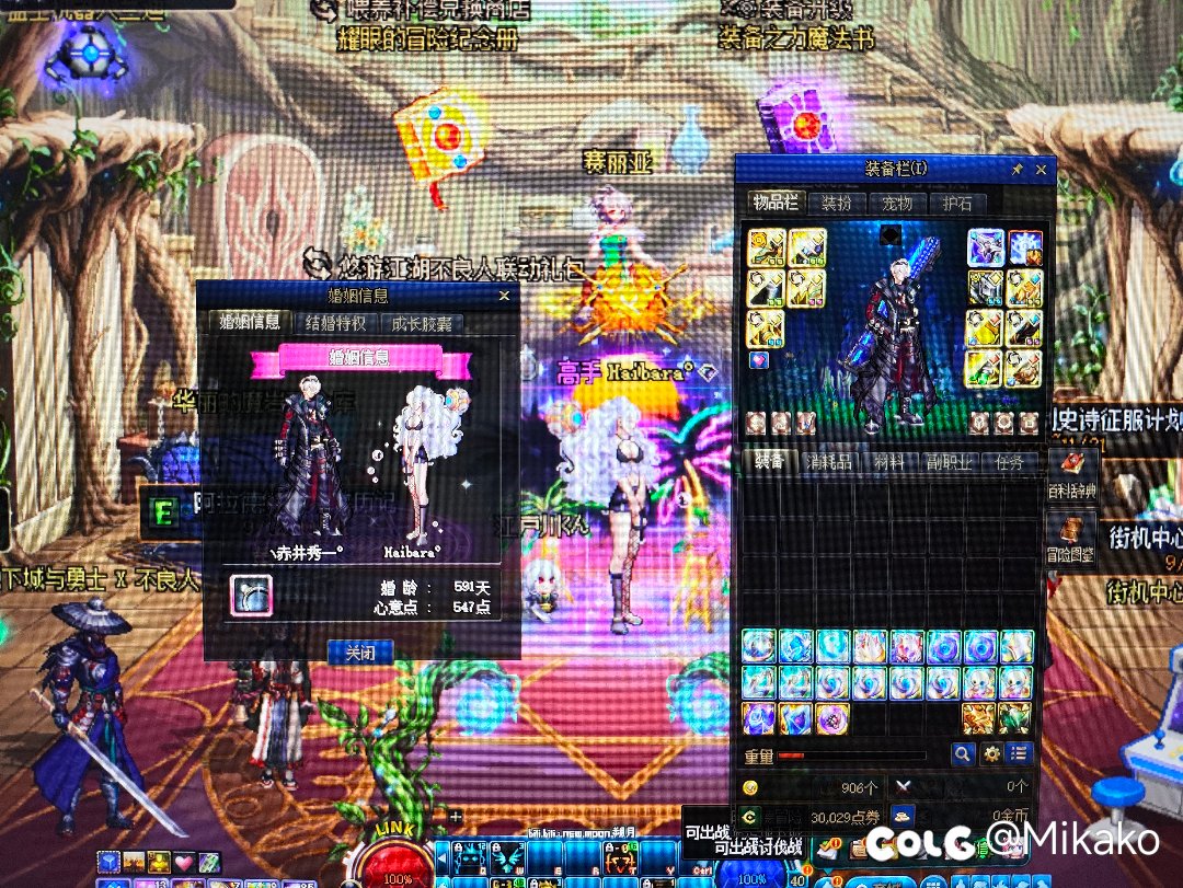 有人遇到这个结婚的号物品栏显示对象角色的bug吗？2