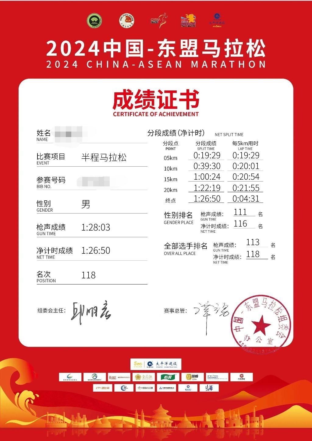 完成了我的第一个半马比赛1