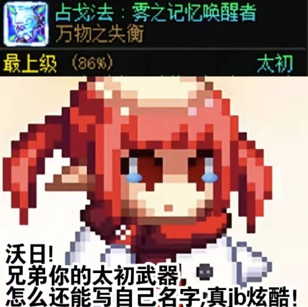 沃日!兄弟你的太初武器，怎么还能写自己名字1