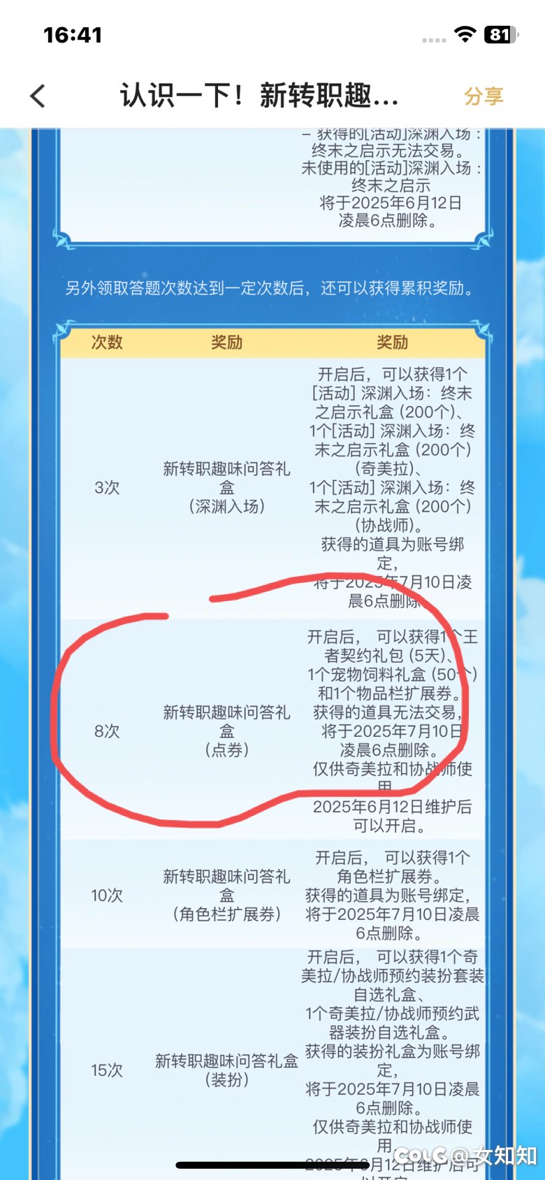 这个活动8次的奖励为啥叫点卷1