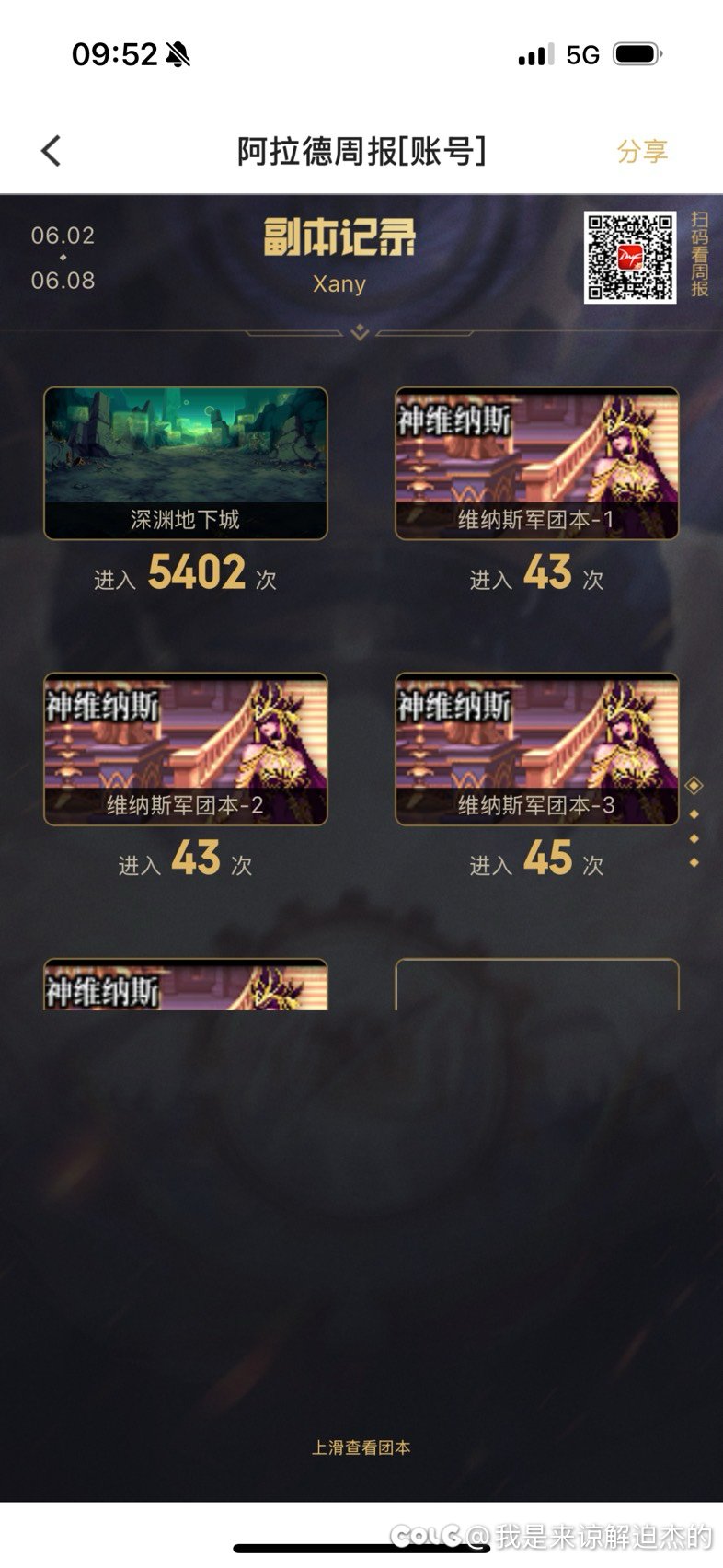 一周5400次深渊3个ss罐子1