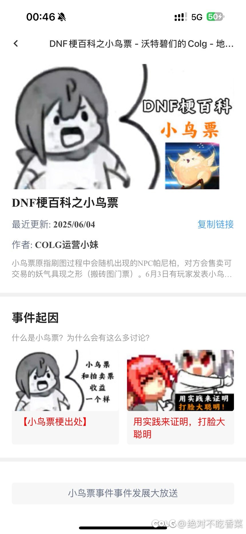 “dnf梗百科之小鸟票”1