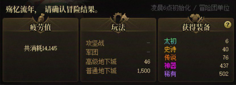 今天刷了14145疲劳1