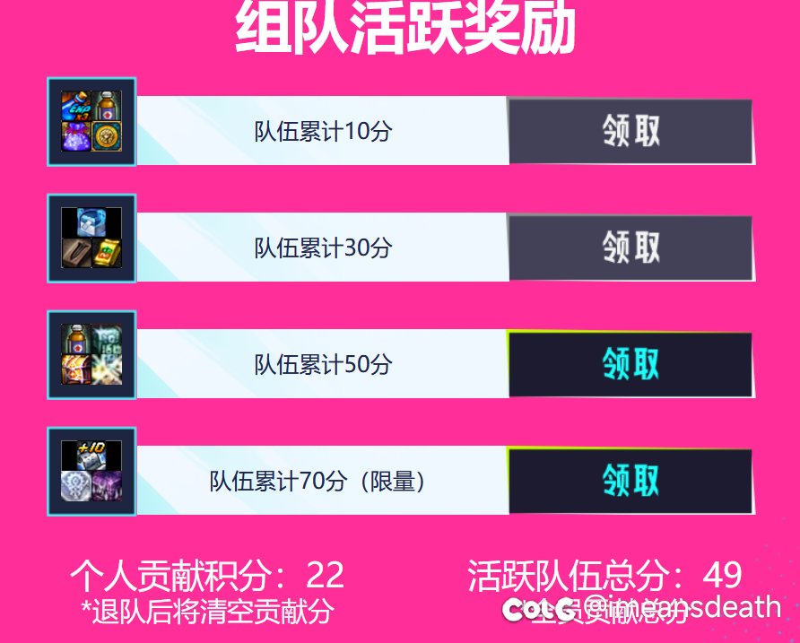 组队活动再不做做每日红10就拿不到了1