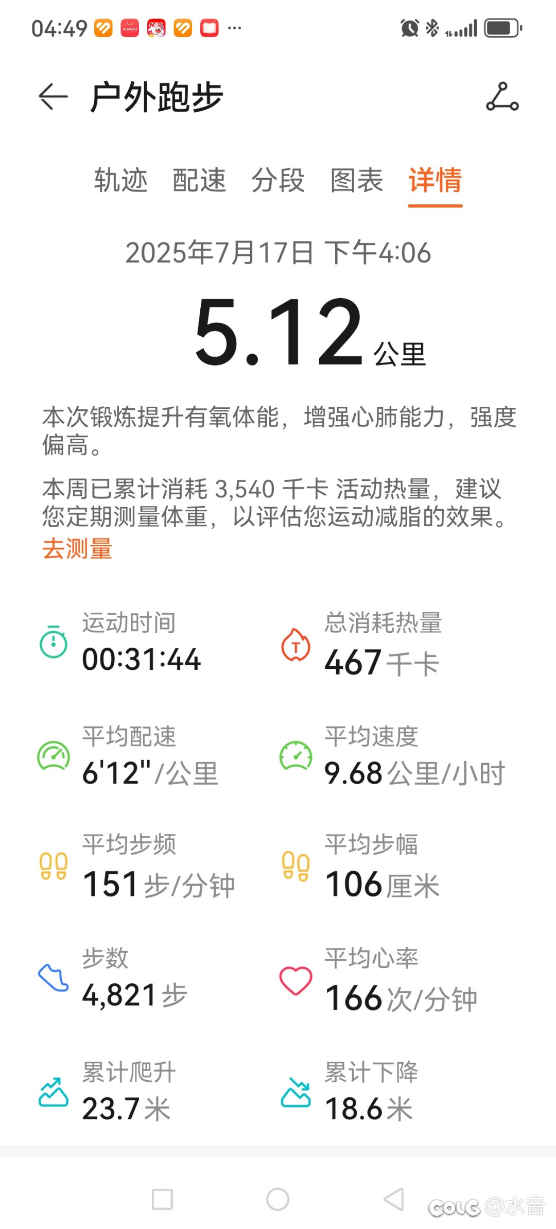 今天跑了个步1