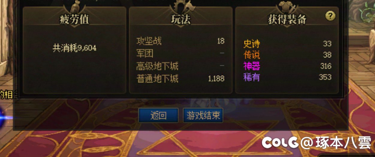 2天1.92w疲劳 60ss 106张鸟票 4个ss罐子 0太初1