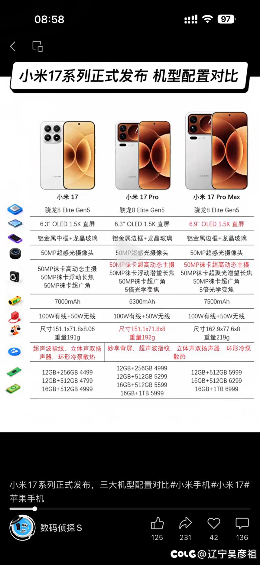 小米17上线了，现在这手机圈胡乱起名，看数据表啥也看不出来了1