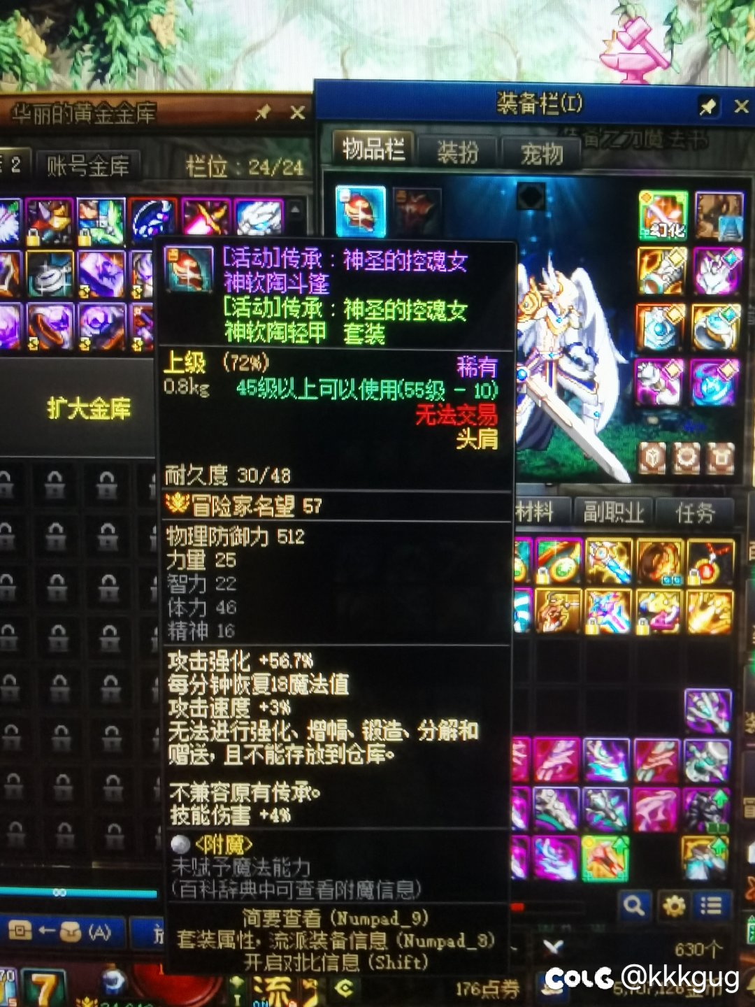 同一套装备，有的不可放入金库，有的可以3
