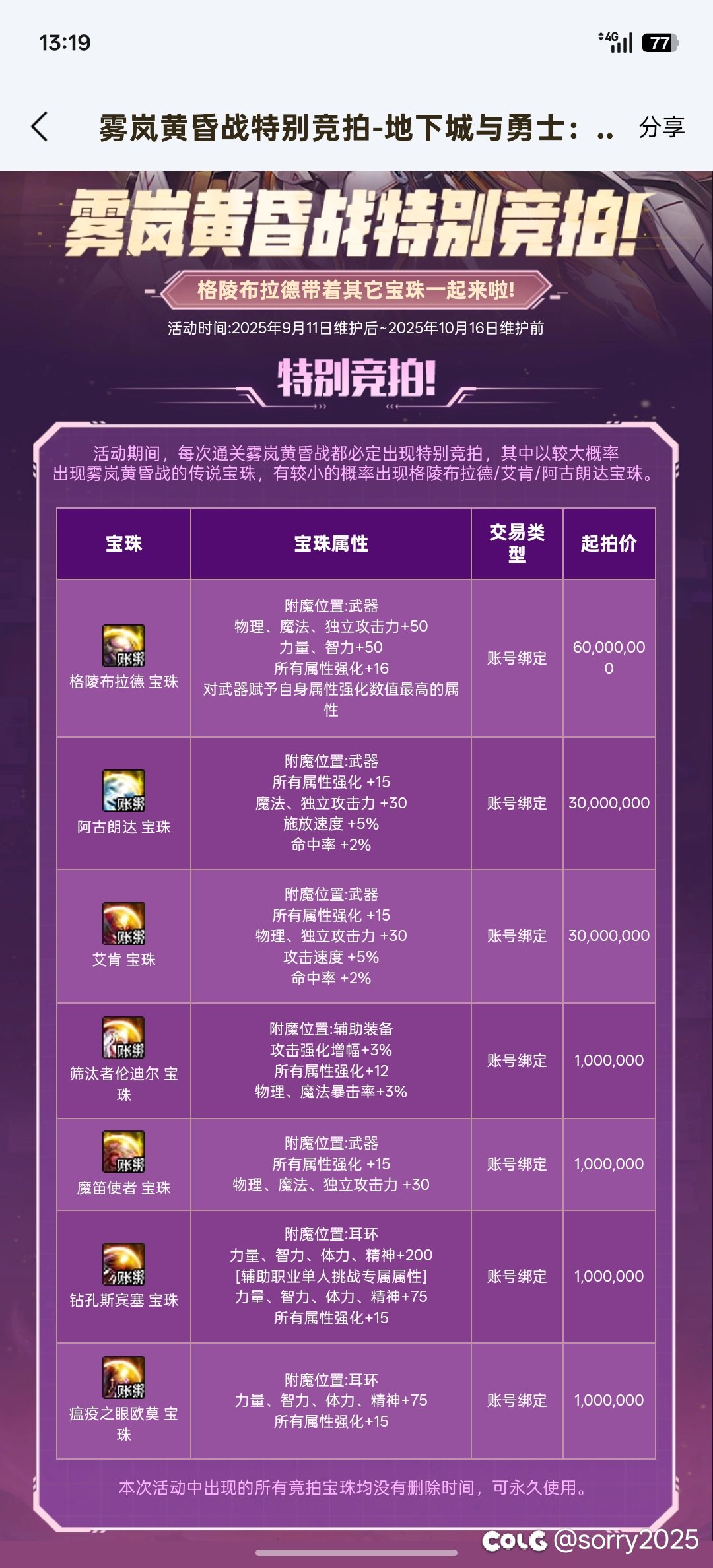 雾岚长期必出竞拍？你听谁说的啊？1