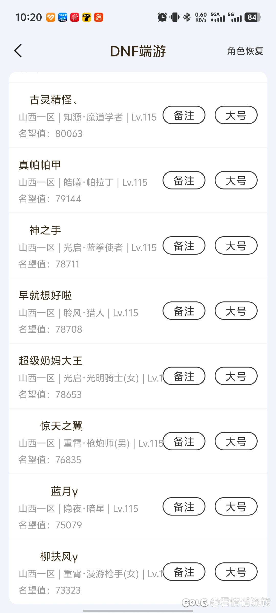 各位推荐一下角色2