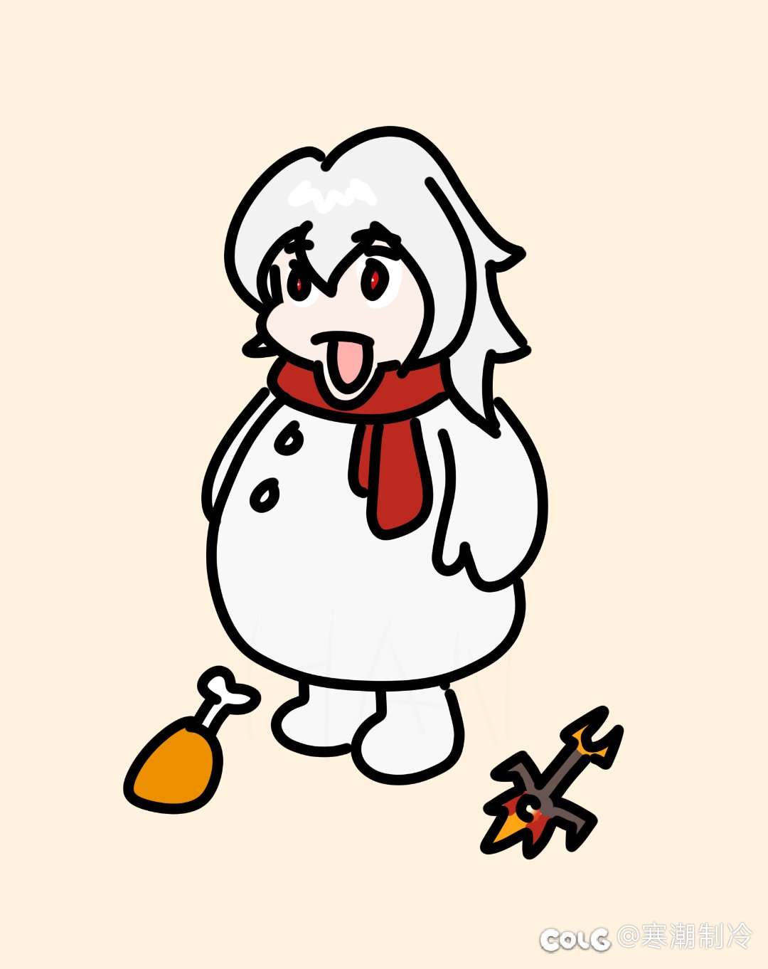 目瞪口呆的肥鯮（表情包绘制）1