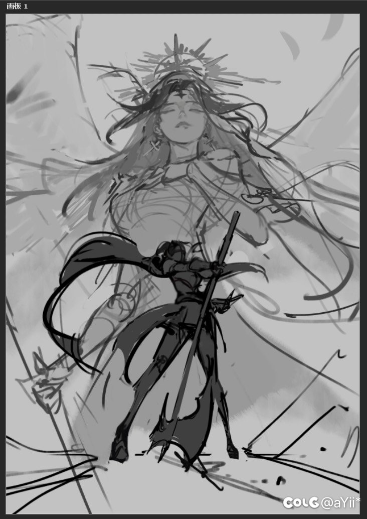 「奶妈｜团长」草图，爽！1