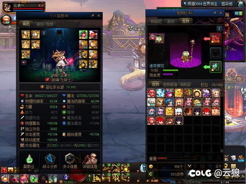 DNF世界领主挑战赛―COLG―7w名望组龙骑士―云浪≈―208.8w4