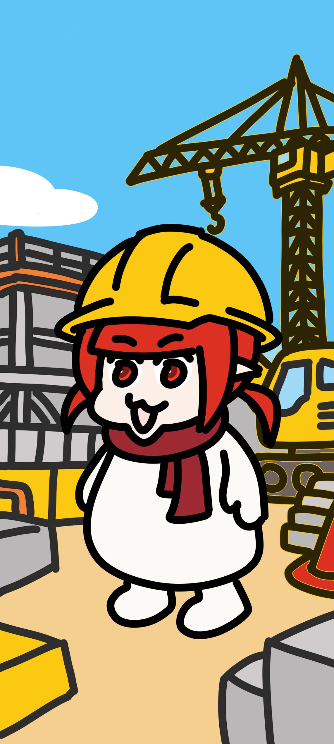 井盖:勇士们也要安全工作嗷（手机壁纸绘制）1