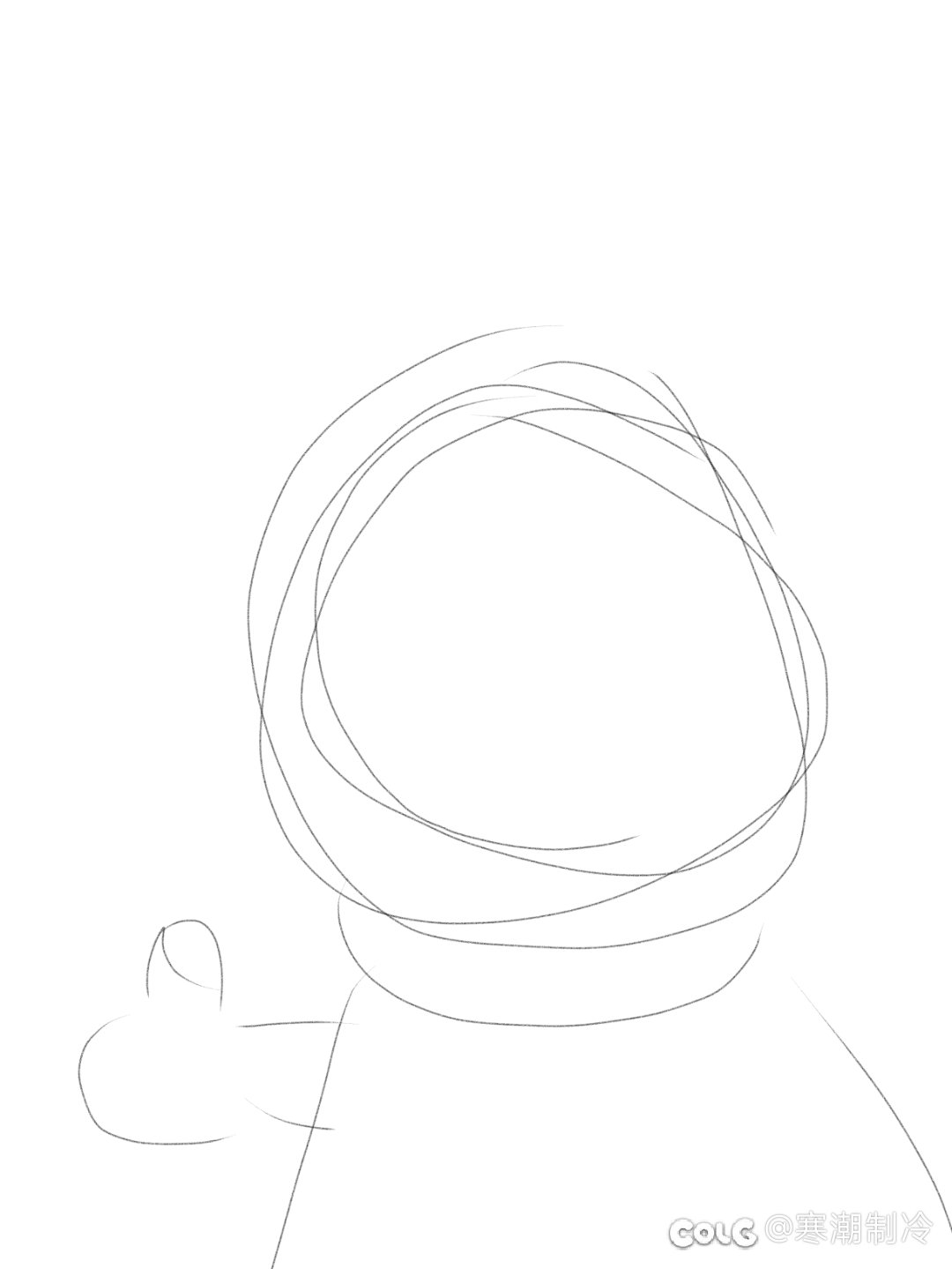 井盖竖起大拇指（表情包绘制）2