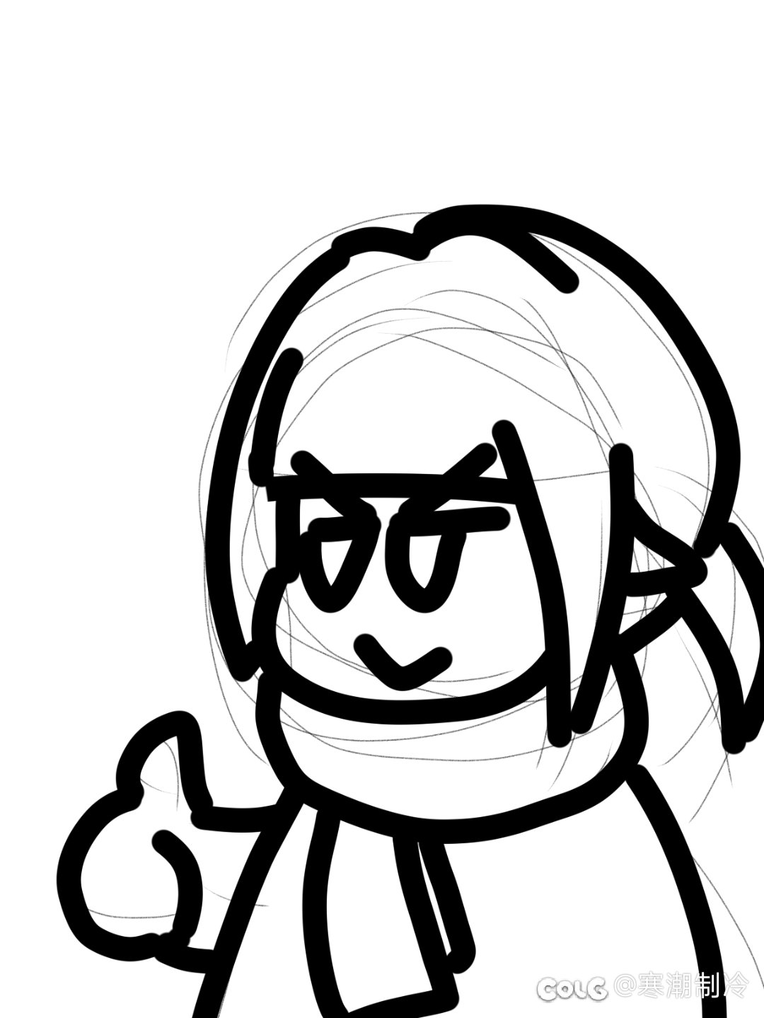 井盖竖起大拇指（表情包绘制）4