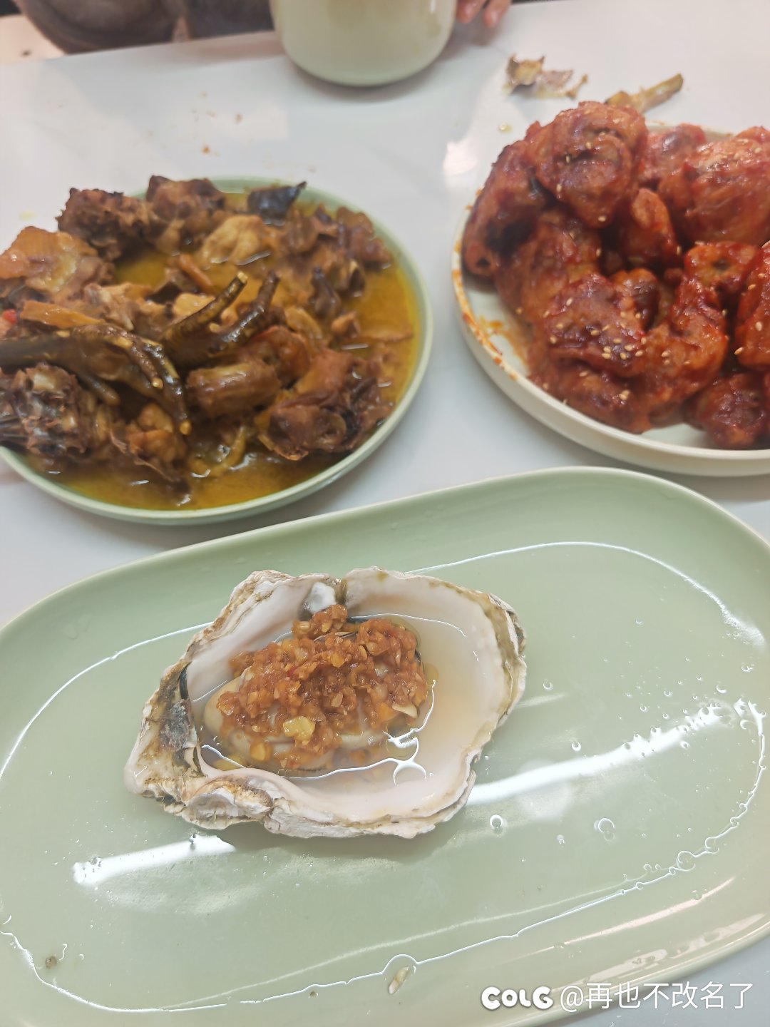 炒鸡，糖醋排骨，生蚝1