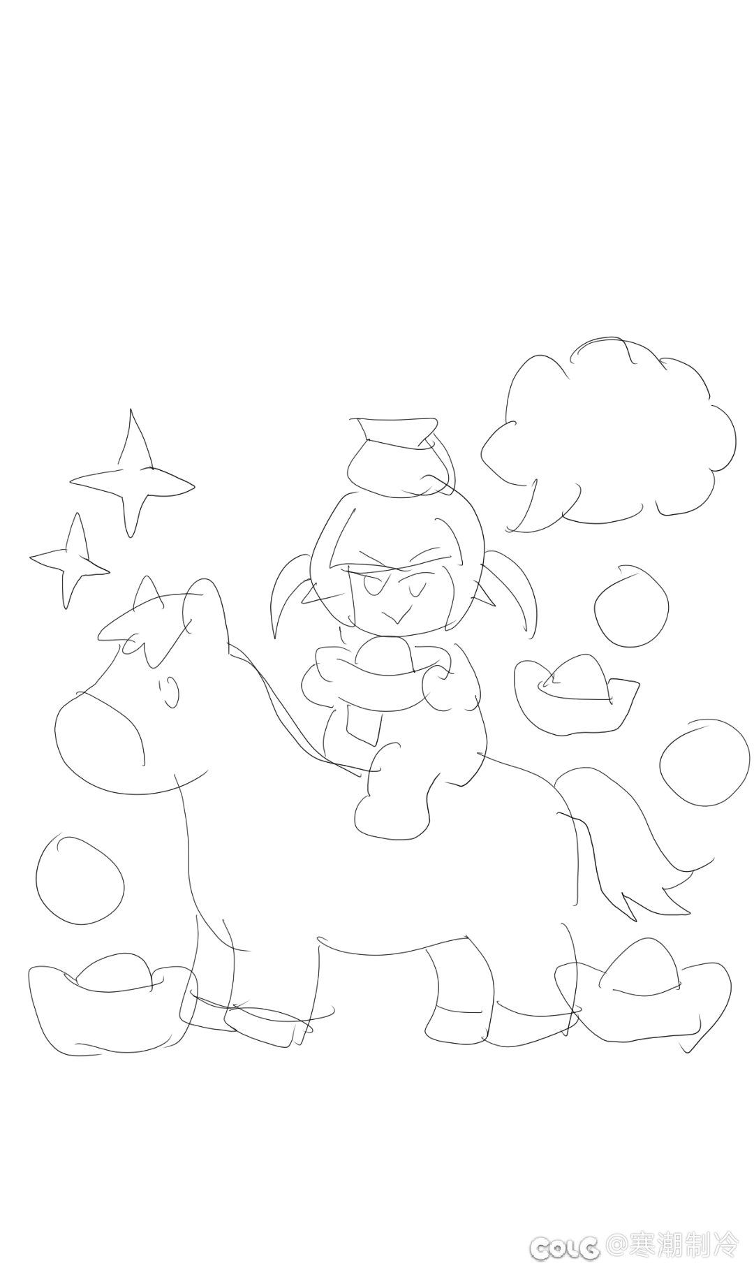 井盖:马上有钱（手机壁纸绘制）3